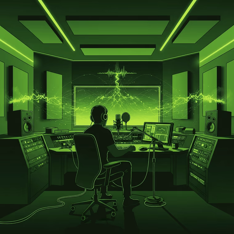 Studio de podcast vidéo B2B illustrant les tendances de production pour 2026