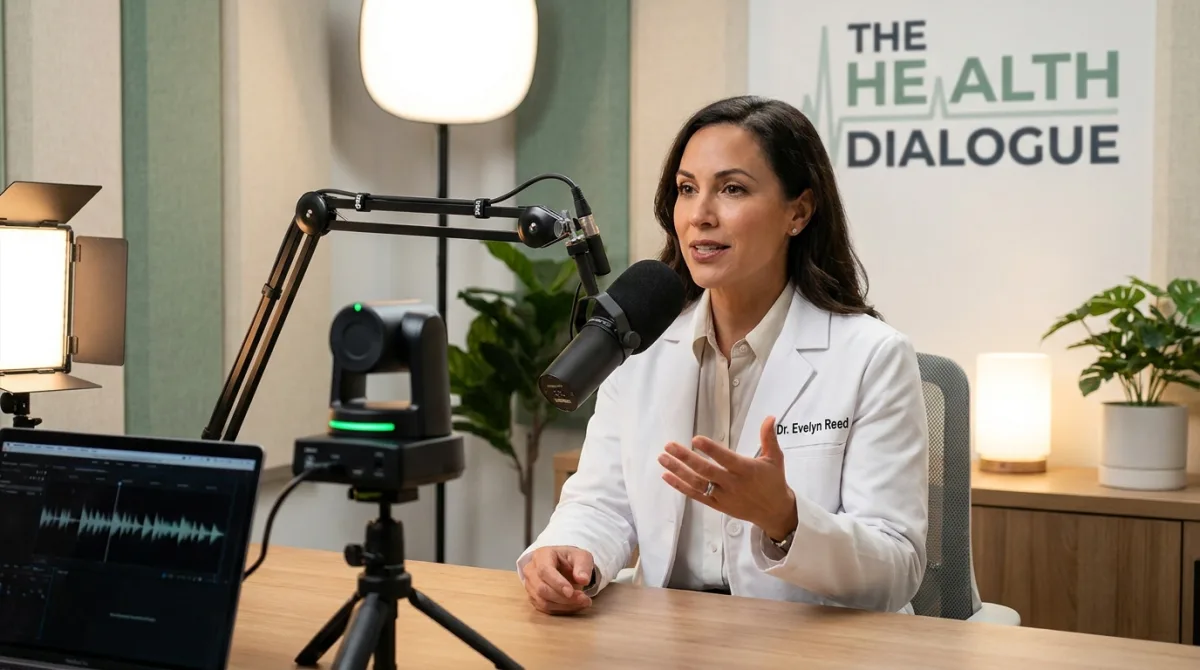 Professionnel de santé en podcast vidéo